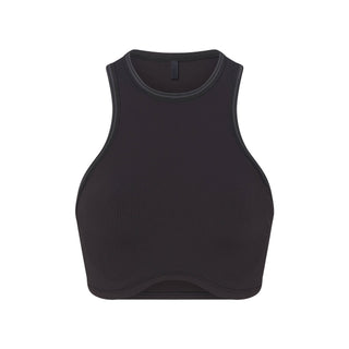 NikeSKIMS RIBBED SEAMLESS RACER FRONT BRA | OBSIDIAN