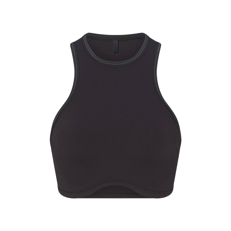 NikeSKIMS RIBBED SEAMLESS RACER FRONT BRA | OBSIDIAN