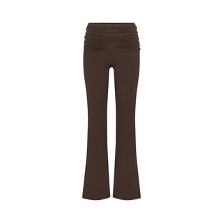NikeSKIMS MATTE FOLDOVER SLIM FLARE LEGGING | DARK SEPIA