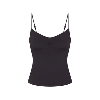 NikeSKIMS MATTE SHIRRED FRONT TANK | OBSIDIAN