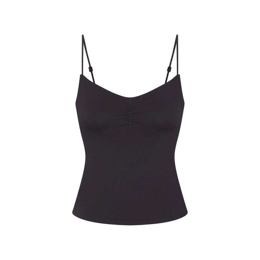 NikeSKIMS MATTE SHIRRED FRONT TANK | OBSIDIAN