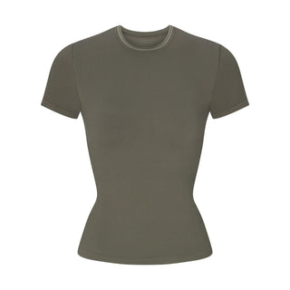 NikeSKIMS RIBBED SEAMLESS BABY TEE | DUSTY OAKMOSS