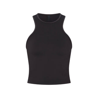 NikeSKIMS RIBBED SEAMLESS RACER FRONT TANK | OBSIDIAN