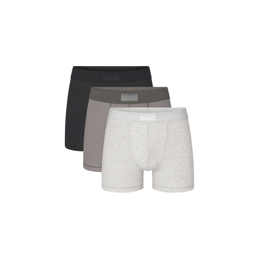 SKIMS COTTON MENS 3" BOXER BRIEF 3-PACK | HEATHER MULTI