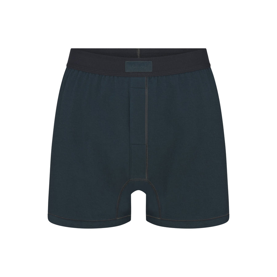 SKIMS COTTON MENS KNIT BOXER | VERDANT