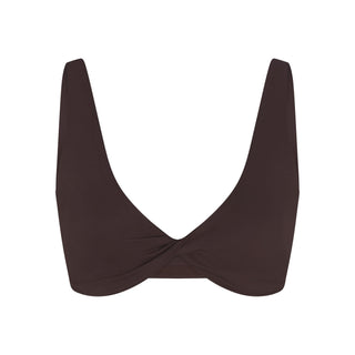NikeSKIMS MATTE TWIST-FRONT BRA | DARK SEPIA