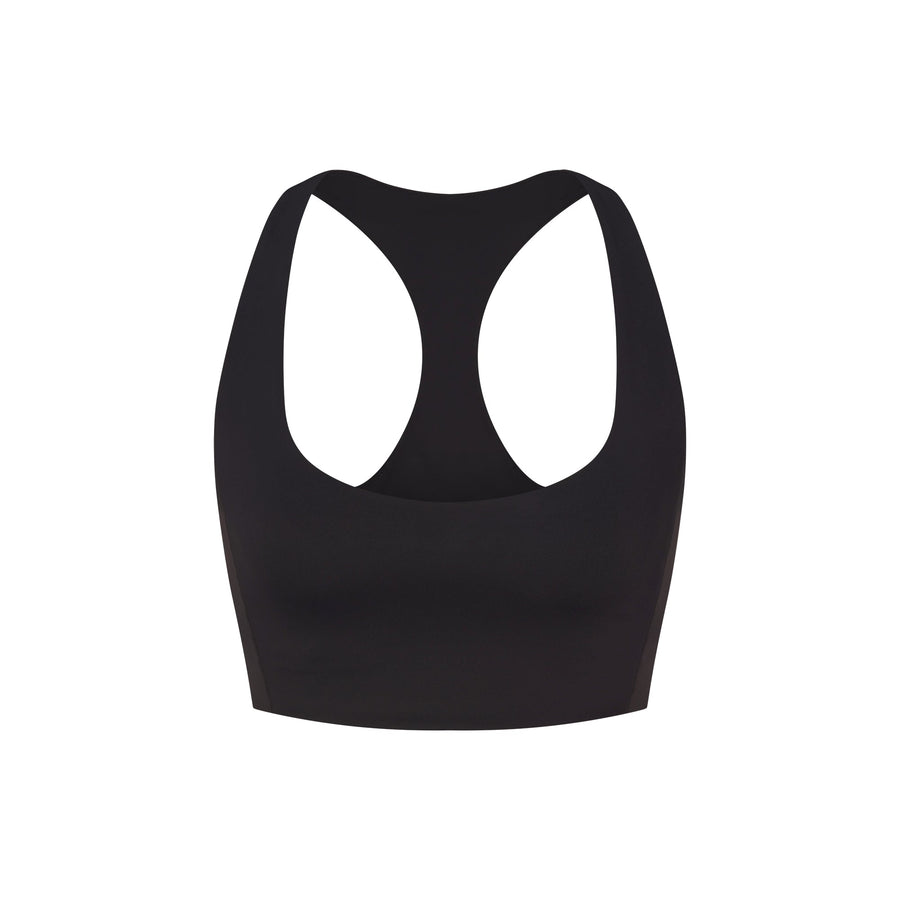 NikeSKIMS MATTE SHINE MIX RACERBACK BRA TOP | OBSIDIAN AND IGNEOUS