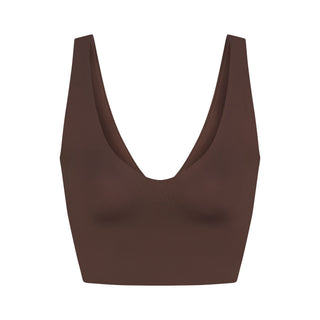 NikeSKIMS MATTE V-NECK BRA TOP | DARK SEPIA