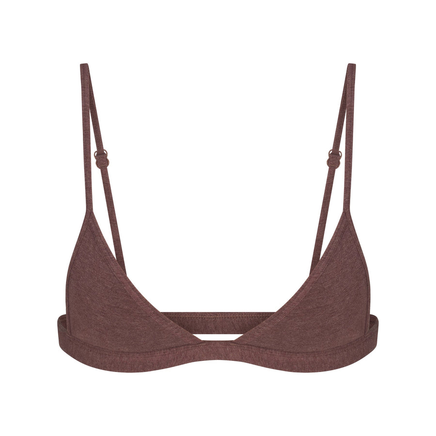 EVERYDAY COTTON TRIANGLE BRALETTE | COCOA HEATHER