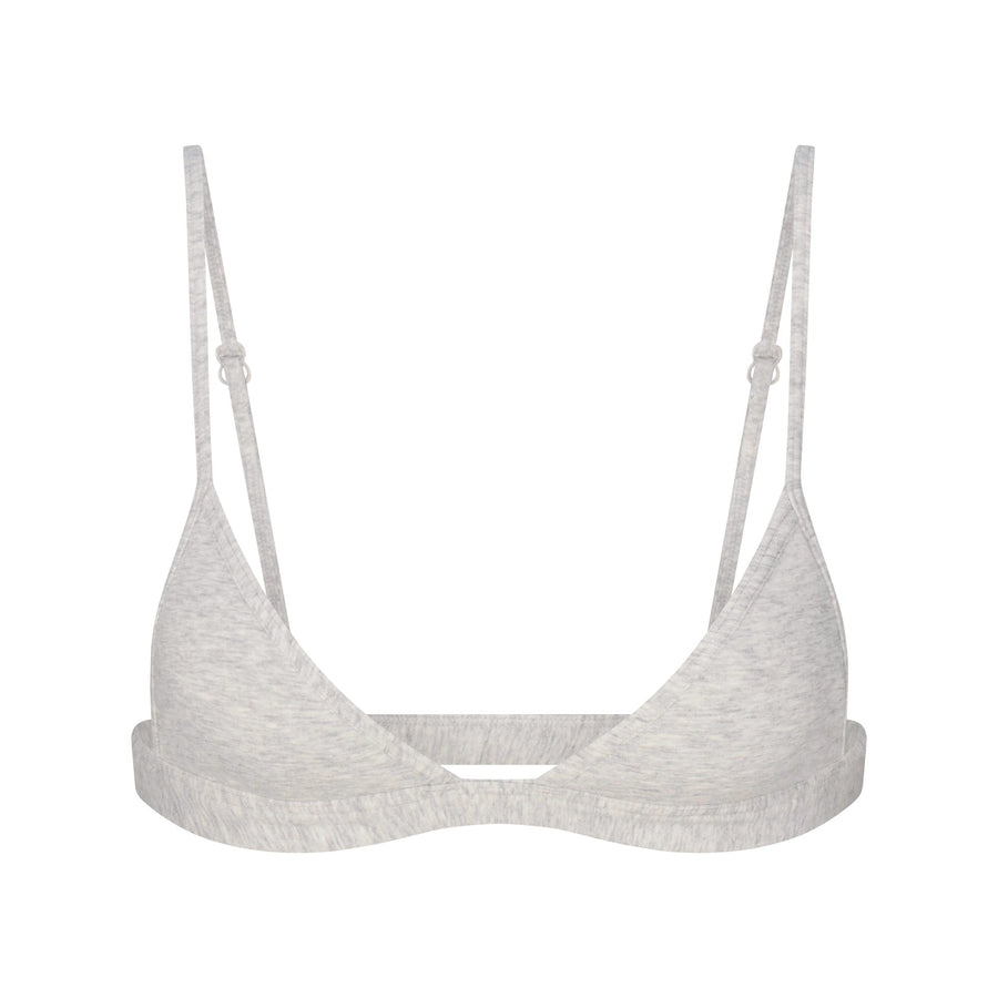 EVERYDAY COTTON TRIANGLE BRALETTE | LIGHT HEATHER GREY