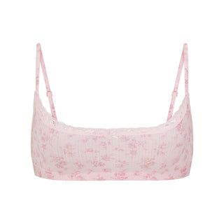 LIGHTWEIGHT COTTON POINTELLE SCOOP BRALETTE | BLOOM DAINTY FLORAL