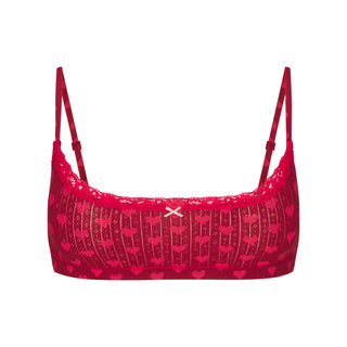 LIGHTWEIGHT COTTON POINTELLE SCOOP BRALETTE | BRICK HEART HALFDROP