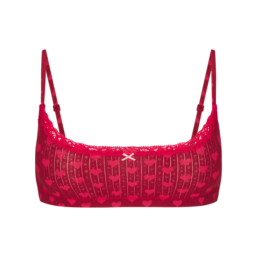 LIGHTWEIGHT COTTON POINTELLE SCOOP BRALETTE | BRICK HEART HALFDROP