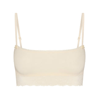 LIGHTWEIGHT COTTON STRAIGHT NECK BRALETTE | BUTTER TONAL