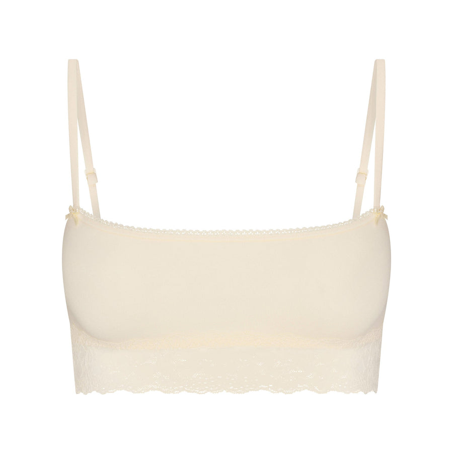 LIGHTWEIGHT COTTON STRAIGHT NECK BRALETTE | BUTTER TONAL