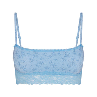LIGHTWEIGHT COTTON STRAIGHT NECK BRALETTE | SURF DAINTY FLORAL PRINT