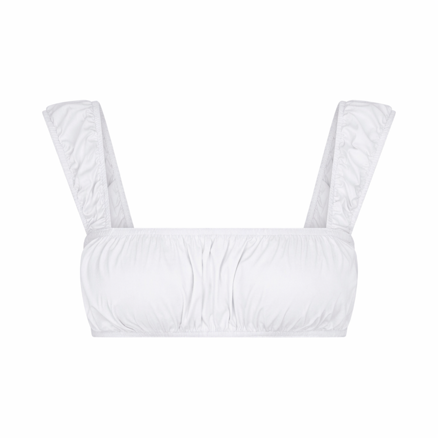 POPLIN APPAREL BRALETTE | SNOW