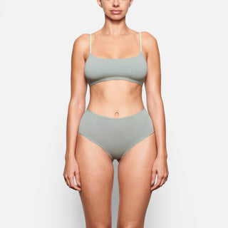 COTTON JERSEY SCOOP BRALETTE | MINERAL