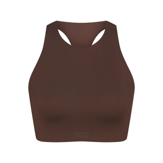 NikeSKIMS MATTE HIGH NECK BRA | DARK SEPIA