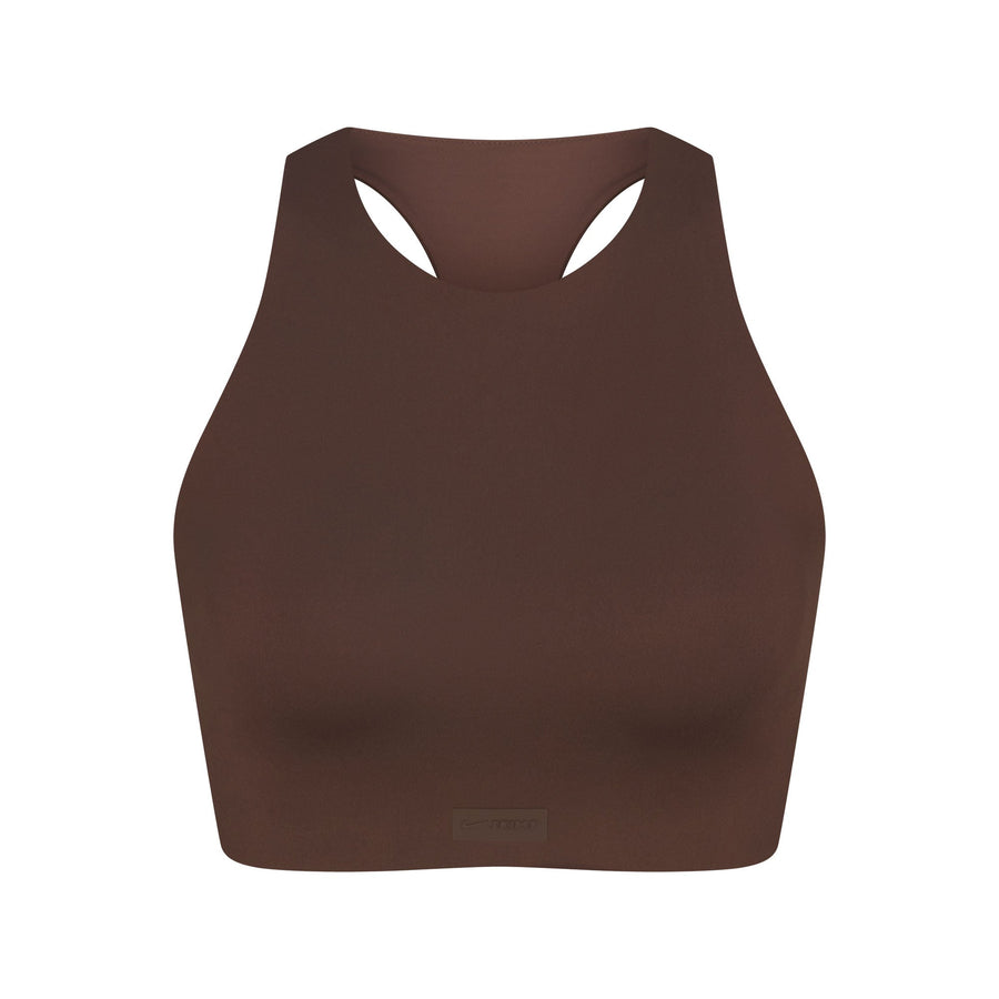 NikeSKIMS MATTE HIGH NECK BRA | DARK SEPIA