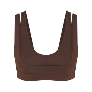 NikeSKIMS MATTE DOUBLE STRAP SCOOP BRA | DARK SEPIA