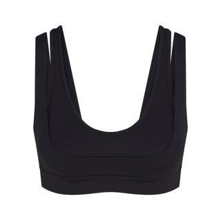 NikeSKIMS MATTE DOUBLE STRAP SCOOP BRA | OBSIDIAN