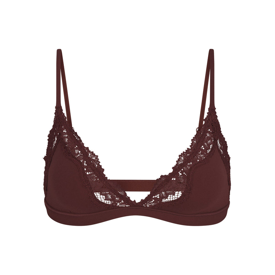 FITS EVERYBODY LACE TRIANGLE BRALETTE | COCOA
