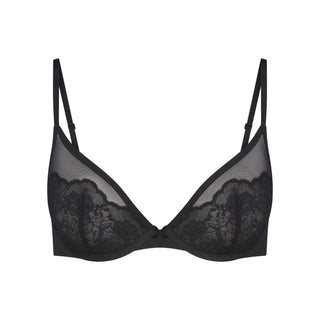 SKIMS LACE UNLINED DEMI BRA | ONYX