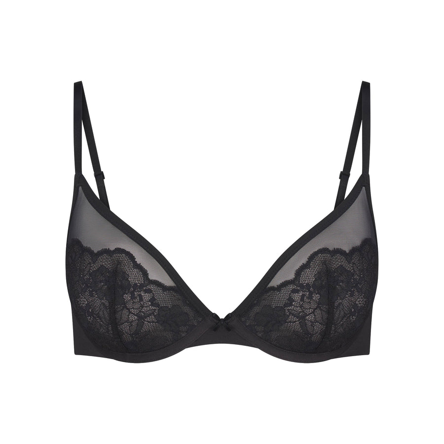 SKIMS LACE UNLINED DEMI BRA | ONYX