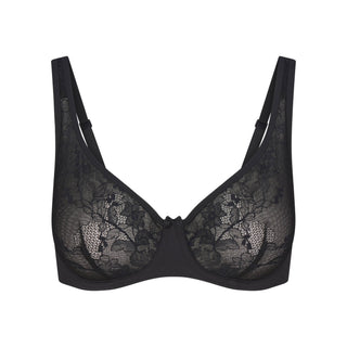 SKIMS LACE UNLINED MINIMIZER BRA | ONYX
