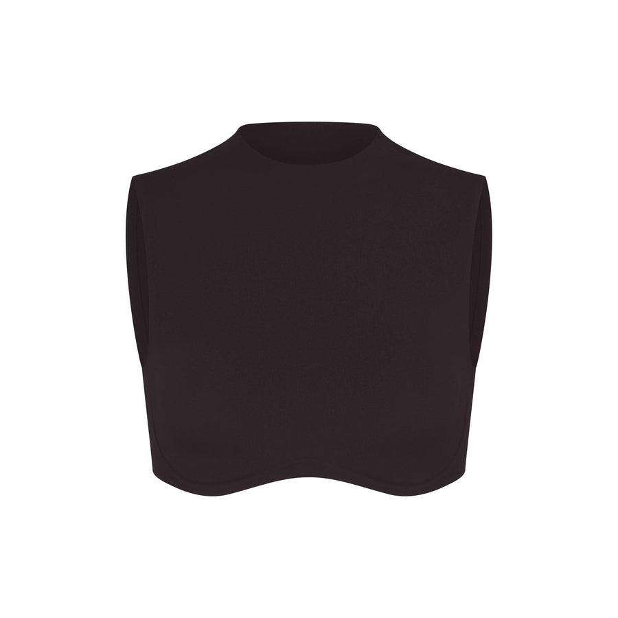 NikeSKIMS STUDIO STRETCH MOCK NECK BRA TOP | DARK ROAST