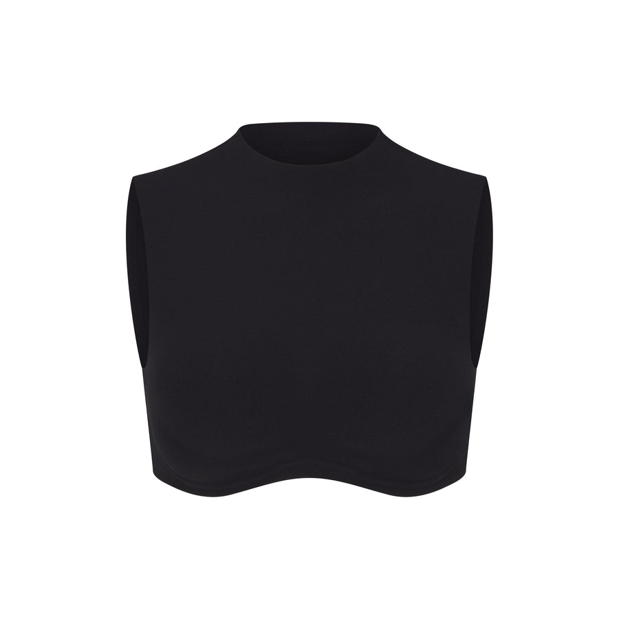 NikeSKIMS STUDIO STRETCH MOCK NECK BRA TOP | OBSIDIAN