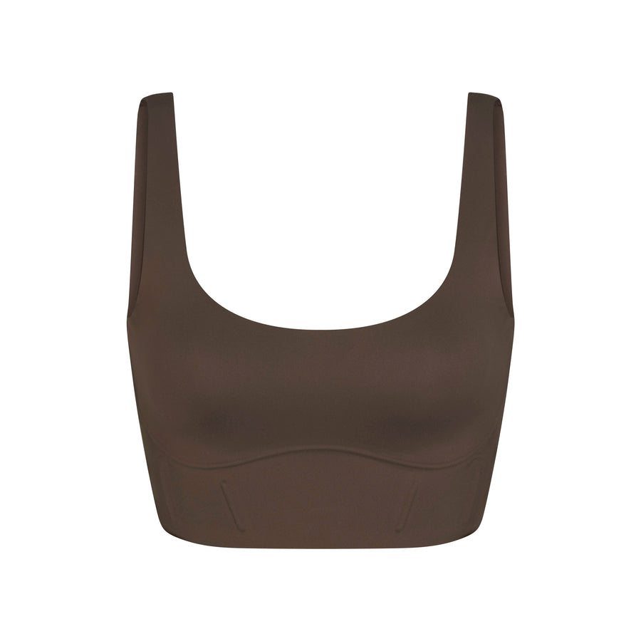 NikeSKIMS MATTE LONGLINE CORSET BRA | DARK SEPIA