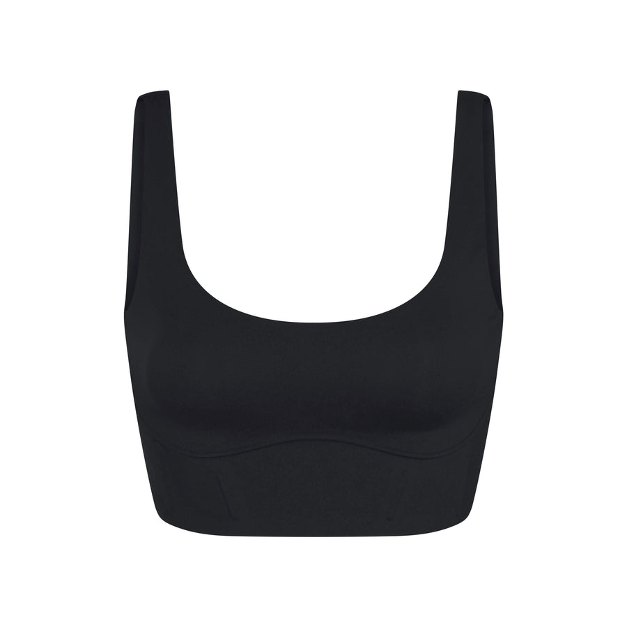 NikeSKIMS MATTE LONGLINE CORSET BRA | OBSIDIAN