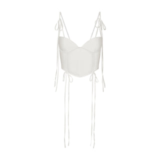 ULTRA FINE MESH BOW CORSET | IVORY