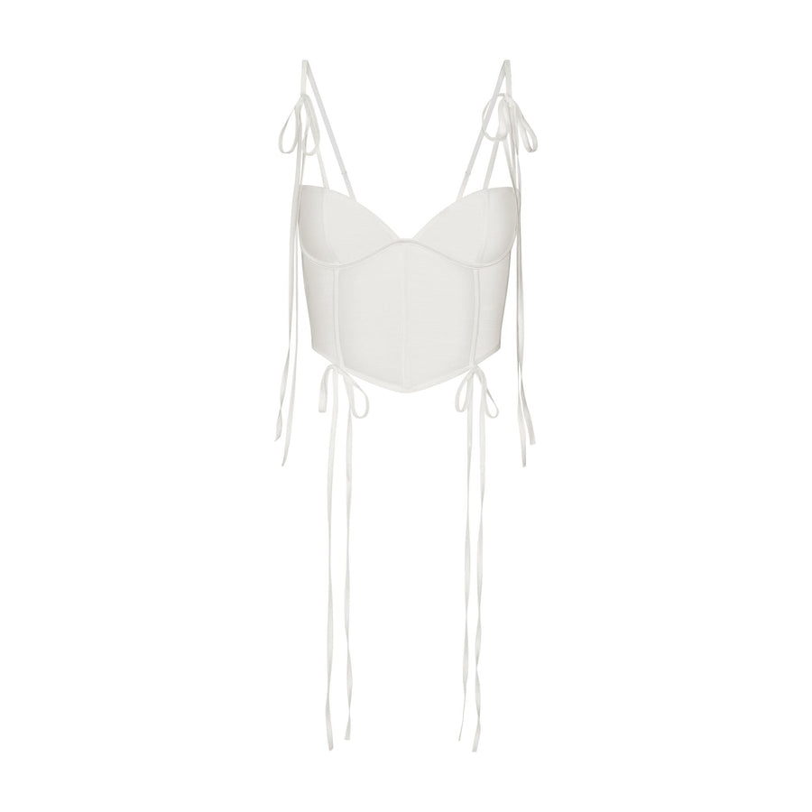 ULTRA FINE MESH BOW CORSET | IVORY