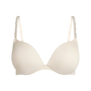 SKIMS ULTIMATE RHINESTONE TEARDROP PUSH-UP BRA | ECRU