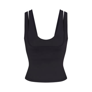 NikeSKIMS MATTE DOUBLE STRAP SCOOP TANK | OBSIDIAN