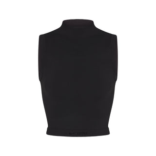 NikeSKIMS VINTAGE SEAMLESS MOCK NECK BRA TOP | OBSIDIAN