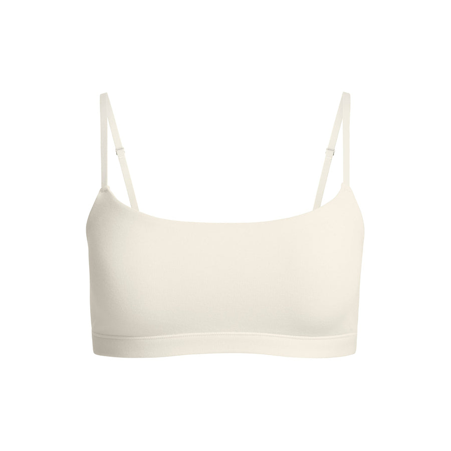 COTTON JERSEY SCOOP BRALETTE | BONE