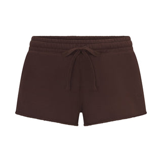 FRENCH TERRY RAW EDGE SHORT | ESPRESSO