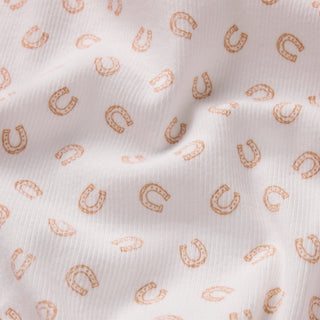 COTTON RIB TANK | OCHRE HORSESHOE PRINT