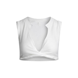 SWIM COVER-UPS COTTON PLUNGE TWIST TOP | SNOW