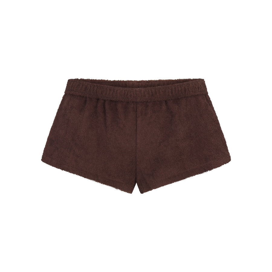 TERRY COVER-UPS FOLDOVER SHORT | DARK SEPIA
