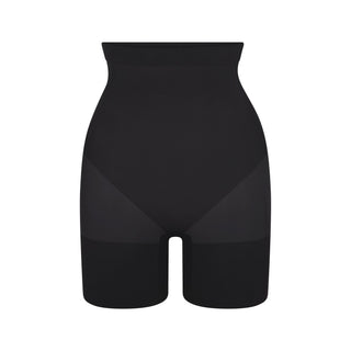 SHEER SEAMLESS HIGH-WAISTED MID THIGH SHORT | ONYX