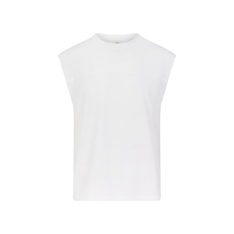 HEAVYWEIGHT COTTON MENS CROPPED MUSCLE TANK | CHALK