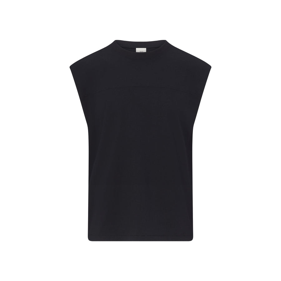 HEAVYWEIGHT COTTON MENS CROPPED MUSCLE TANK | OBSIDIAN