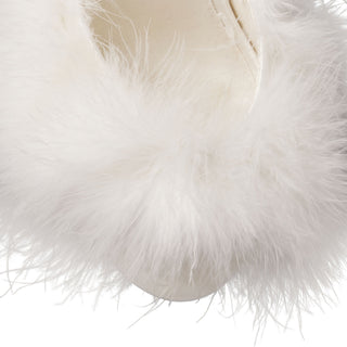 FEATHER KITTEN HEEL | IVORY