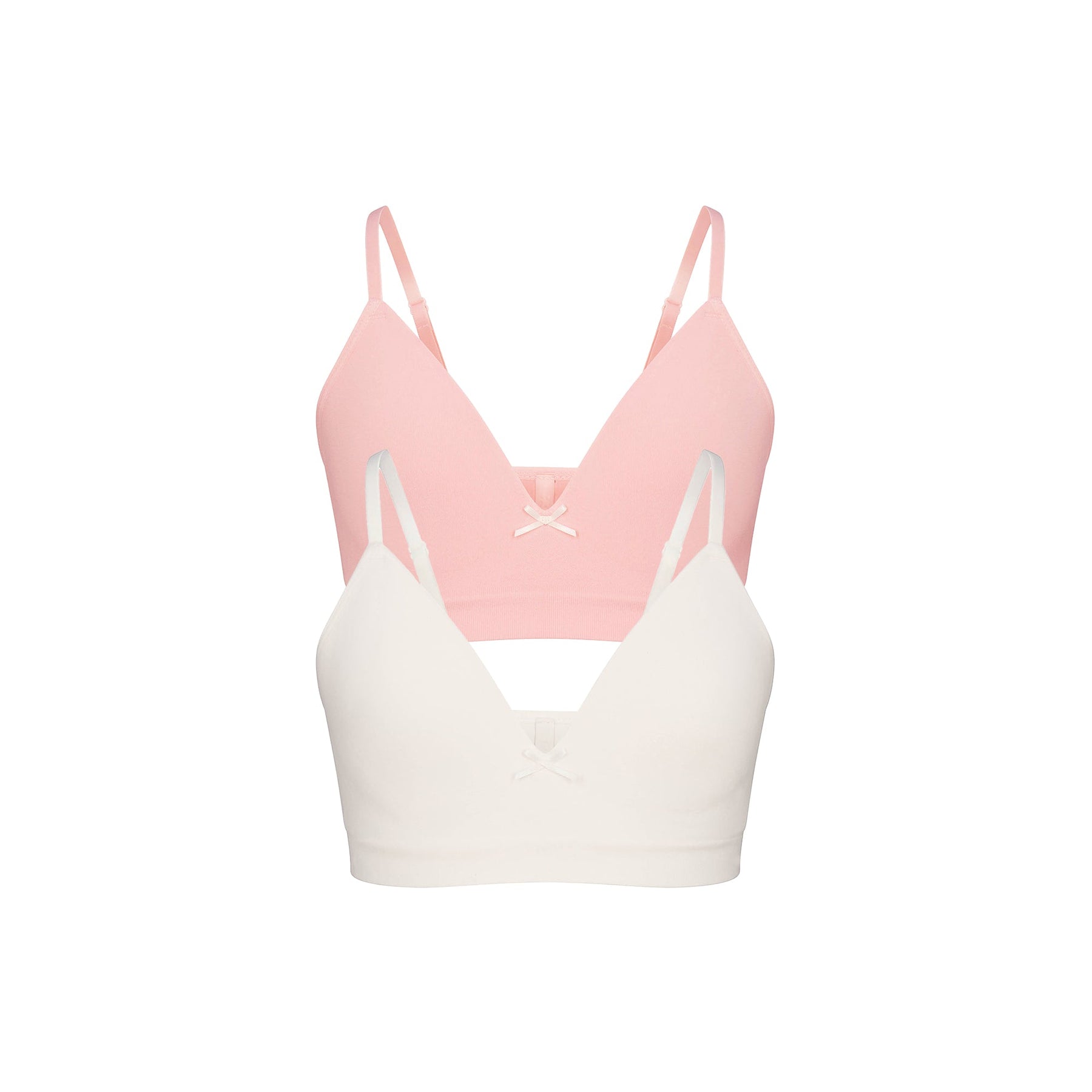 COTTON SEAMLESS JUNIORS TRAINING BRA 2-PACK | MARBLE AND BALLET