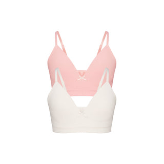 COTTON SEAMLESS JUNIORS TRAINING BRA 2-PACK | MARBLE AND BALLET